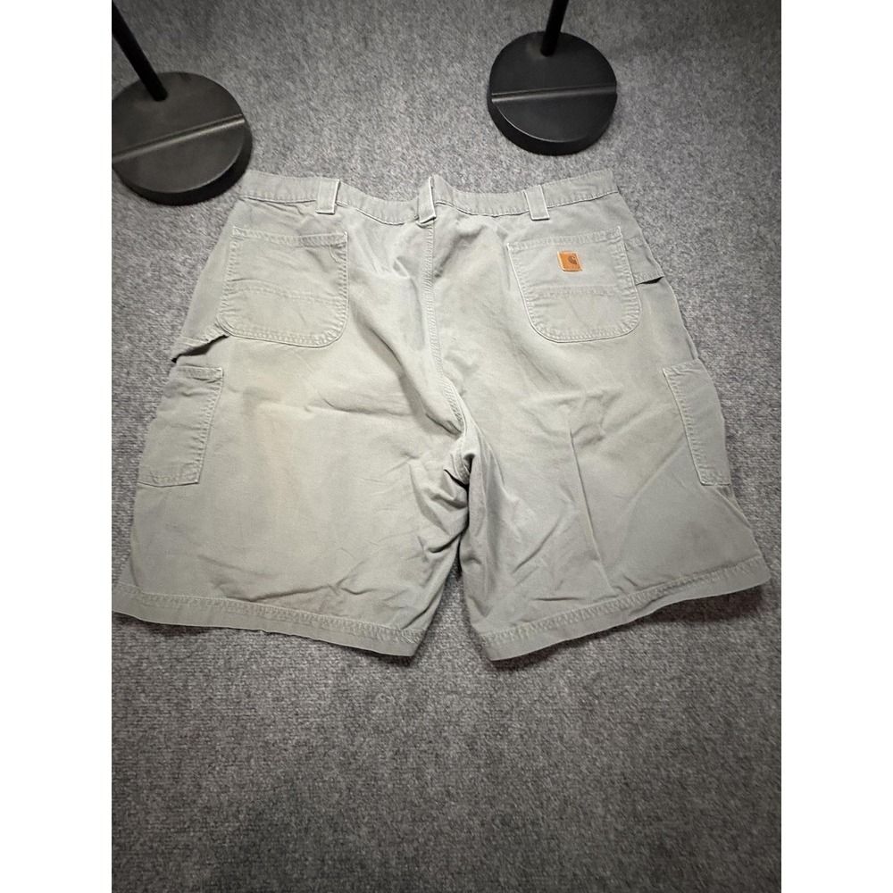 Carhartt Shorts Mens 48 Green Cargo Canvas Relaxed Fit Workwear Utility B147